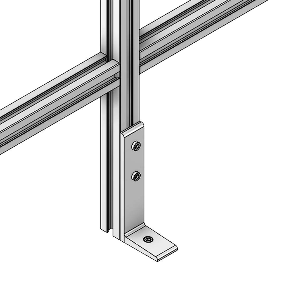 34-030-1 MODULAR SOLUTIONS FLOOR FASTENING ALUMINUM BRACKET 30MM WIDE X 140MM TALL